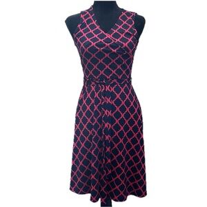 41 HAWTHORN Stitch Fix Kassidy Faux Wrap Sleeveless Dress Navy & Pink Size S